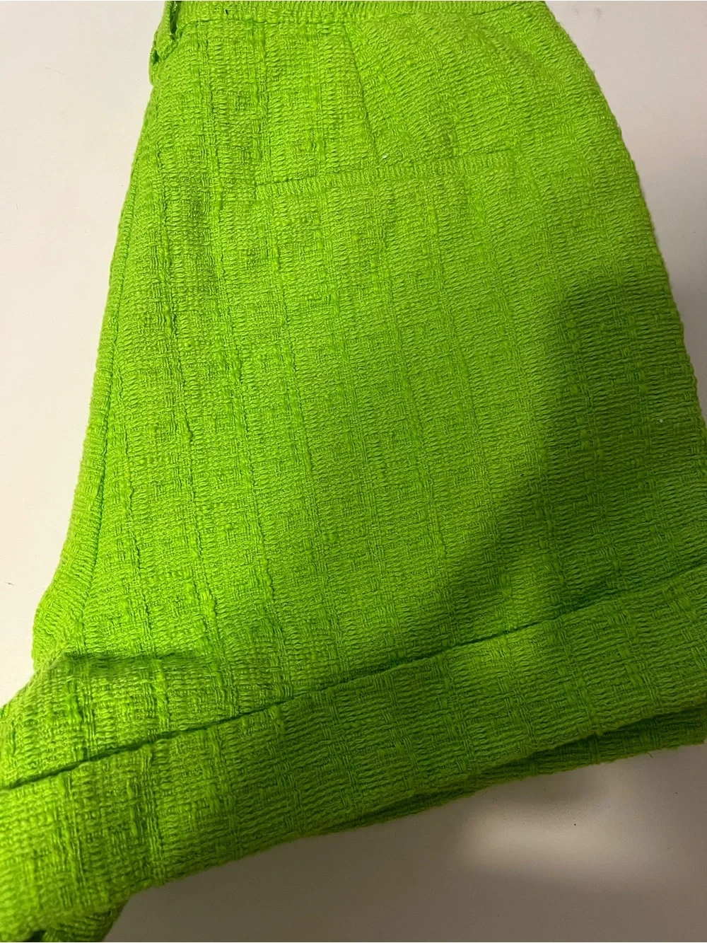 Bright Green Textured Women’s Shorts with Bralet top